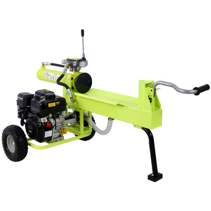 JUXEVY 20 Ton Portable Gas Powered Log Splitter with 7HP Engine and Auto Return Ram System, Heavy Duty Steel Firewood Wood Splitter for Forestry Harvesting, 8.0-Second Cycle Time, Green