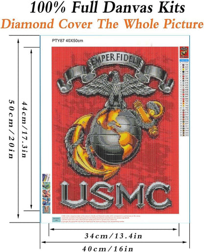 HONGJIE 5D DIY Diamond Art Painting Kit 16X20 inches Round Full Drill Crystal Rhinestone Embroidery Cross Stitch Arts Craft for Home Wall Decor Gift