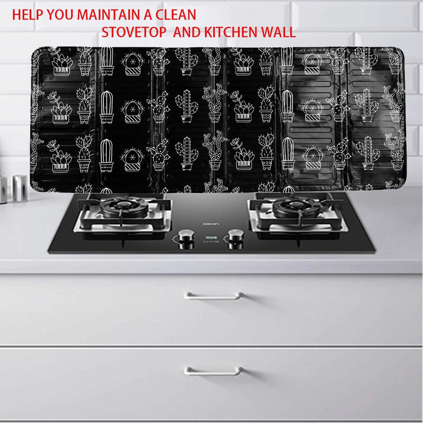 3 Sided Oil Splatter Guard - NeilBee 2Pcs Foldable Grease Splatter Screen, Splatter Shield for Stove Top Cooktop, Oil Barrier Oil Proof Plate Board for Cooking Kitchen Restaurant Use