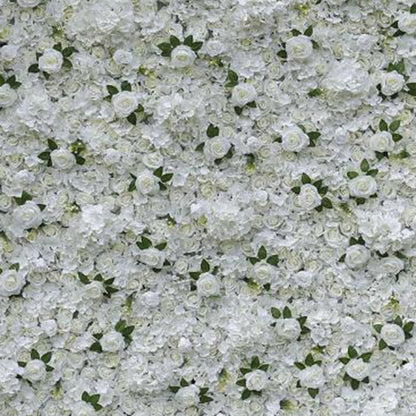 JIIPOREGJ Handmade White Hydrangea Rose Wall Large Artificial Flower Wall Backdrop Panels,Rose Wedding Backdrop 3D Floral Wall Fabric Flower Wall for Party Baby Shower,One Color,1m*1m/3.28 * 3.28FT