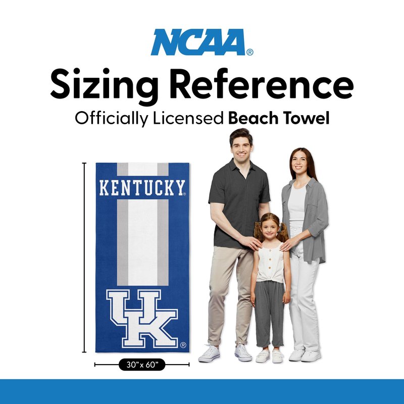 Northwest NCAA Kentucky Wildcats Unisex-Adult Beach Towel, 30" x 60", Zone Read