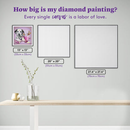 DIAMOND ART CLUB Paint Me Beautiful - Dalmation Diamond Painting Kit, Fun DIY Crafts for Adults, Round Diamond Art Canvas, 13" x 13" (33 cm x 33 cm)