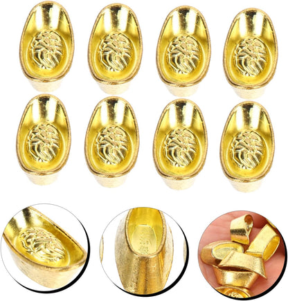 20pcs Chinese Wealth Iron Ingot Home D cor i Ching Feng Shui Citrine Yuan Bao Statue Lucky Money Mini Zinc Alloy
