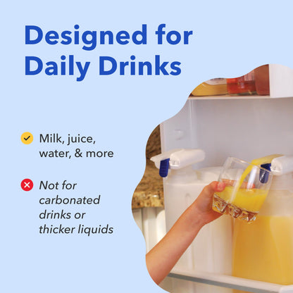 Magic Tap Automatic Drink Dispenser for Fridge, White (1 Pack), No Spill Milk Dispenser for Fridge, Automatic Milk Dispenser Pump for Gallon Jugs, Water & Juice, Fits Most Bottles, Batteries Required