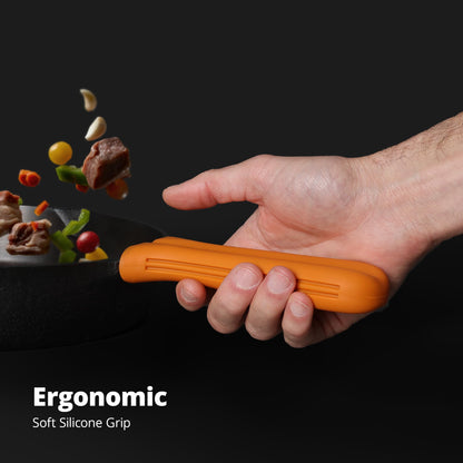 Greater Goods Silicone Handle Cover Designed for Greater Goods Cast Iron Skillet and Griddle, Pumpkin Orange