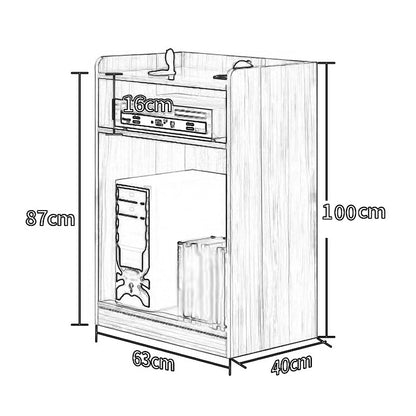 FAiruo Stand Up Lectern Podium,Standing Desk Host Stage Speaking Reading Table for Classroom with Wire Hole, Apply to Conference Auditorium/Light Walnut/63x40x110cm