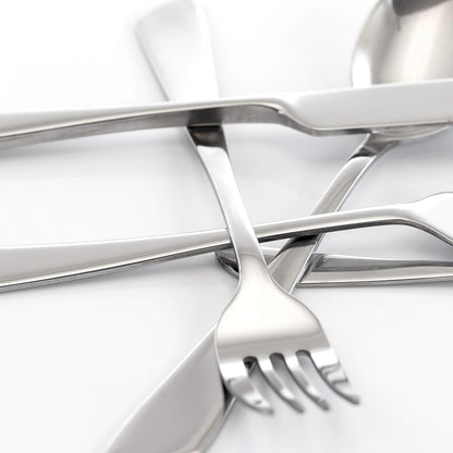 MegaChef Gibbous 20 Piece Stainless Steel Flatware Utensil Set for 4 in Silver