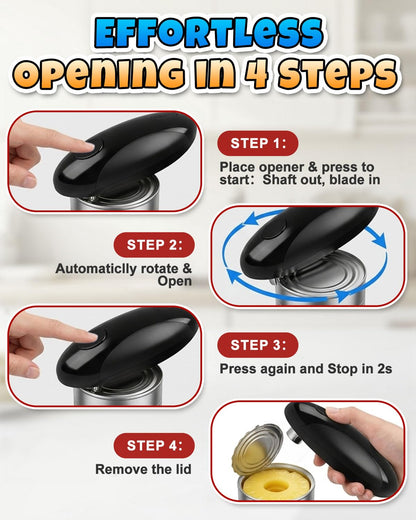 Electric Can Opener, One-Touch Hands Free Can Opener, Side-Cut Can Opener, Safety Smooth Edge, Rechargeable Cordless Can Opener Fits Most Cans, Great for Seniors & Arthritis