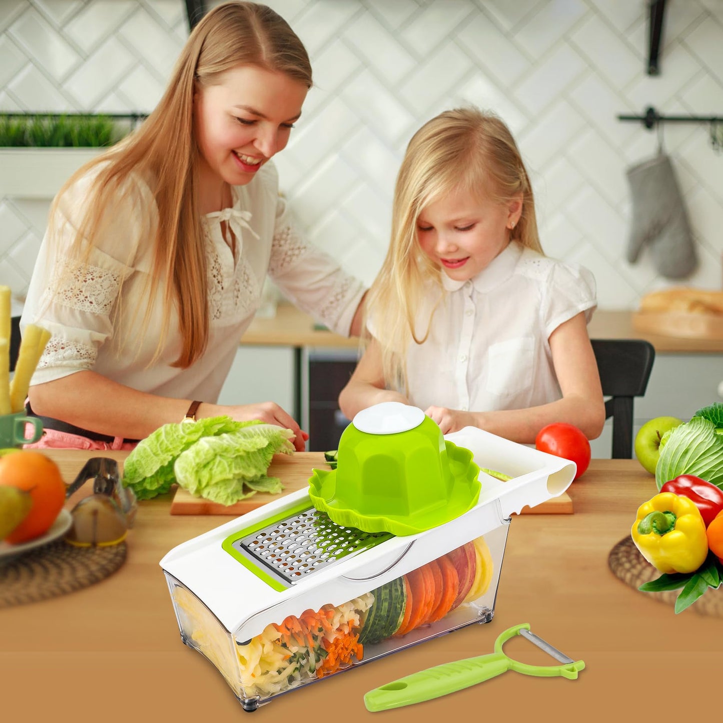ADODU Graters For Kitchen, Cheese Grater with Container, Mandoline Slicer For Kitchen, Vegetable Grater, Carrot Shredder, Julienne Slicer and Peeler, Potato Slicer