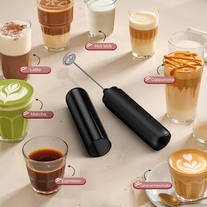 Rechargeable Milk Frother, Handheld Coffee Frother Wand Drink Mixer with Cover, Electric Whisk Coffee Mixer for Matcha Lattes Cappuccino Hot Chocolate