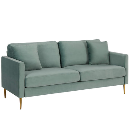 CosmoLiving by Cosmopolitan Highland Sofa Couch with Pillows, Green
