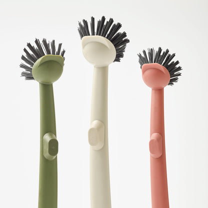 Earth & Mango Magnetic Dish Brush & Scraper, Snaps to Sink, Non-Scratch, Dishwasher Safe, Dish Scrubber – Warm Sand Beige