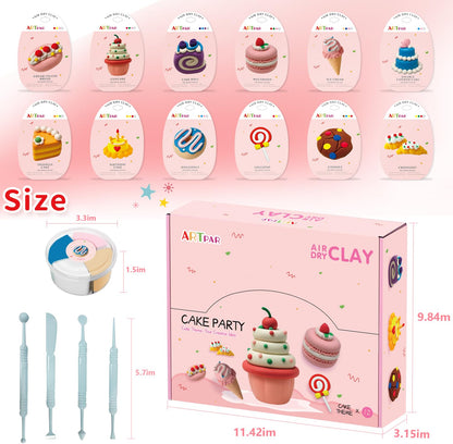 ARTPAR Air Dry Clay for Kids,Modeling Clay Kit,Model Magic Sculpting Set,Ultra Light & Soft, Safe Non-Sticky | 12 Box DIY Art and Crafts School Projects, Home Party Favors for Boys & Girls