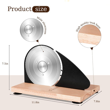 Upgraded Manual Bread Slicer for Homemade Sourdough Bread with Measurement Marks, Adjustable 0"-0.8" Thickness Hand Crank Bread Slicer with Suction Cup for Even Slicing, Kitchen and Commercial, Black