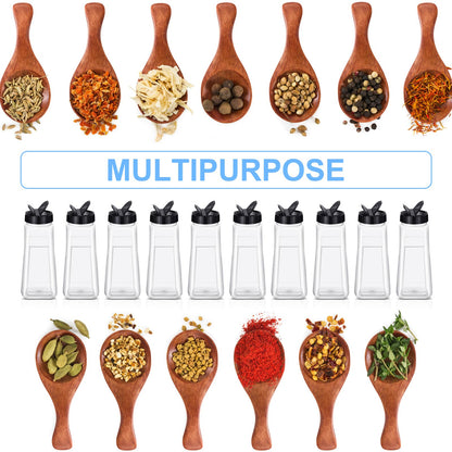 Zhehao 16 Pack 32 oz Plastic Spice Jars with Black Cap Plastic Bottle Containers with Shaker Lids Large Reusable Seasoning Shaker Empty Powder Storage Container for Storing Salt Herbs Cabinet Kitchen