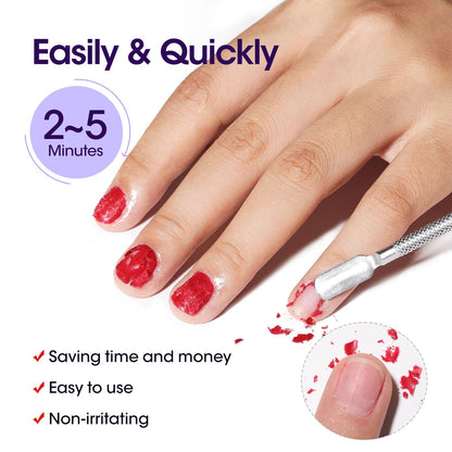 Gellen Gel Nail Polish Remover Kit, Gel Polish Remover for Nails with Liquid Latex Tape Cuticle Oil and Manicure Tools, Quick & Easy Gel Remover in 3-5 Minutes, No Soaking Or Wrapping