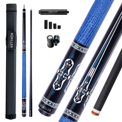 KONLLEN Carbon Fiber Pool Cue Stick Low Deflection Pool Cue Profession Billiards Cue Set for Adults with Billiards Accessories