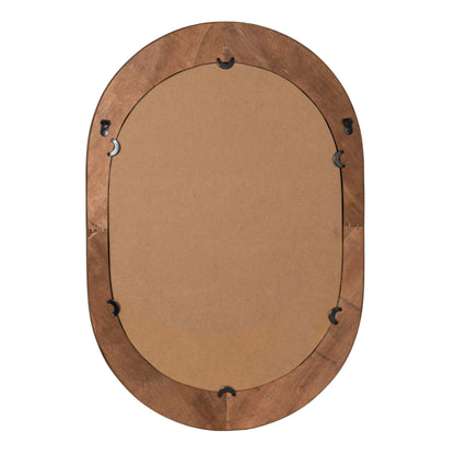 Creative Co-Op Oval Bamboo and Rattan Framed Wall Mirror, Natural