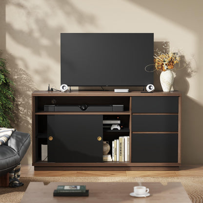 ModernMate 60" File Cabinet with 3 Drawer, Large Storage Sideboard, Filing Cabinet with Built-in Outlet and Adjustable Shelf for Living Room Study Home Office, 15.4" D x 60.2" W x 31.5" H