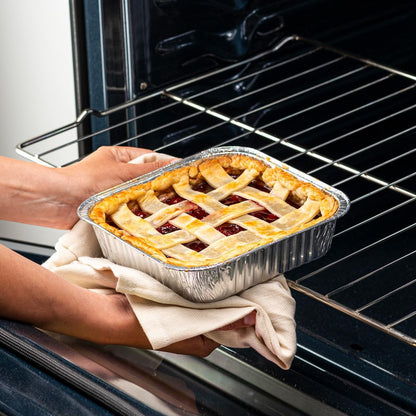 GUSTO 25 Sets 8-Inch Square Foil Pans with Lids, Disposable Containers for Baking, Cooking, Storing
