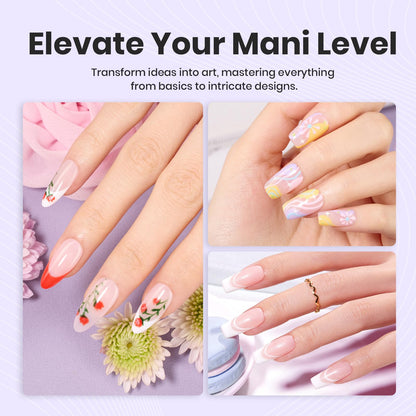 Beetles Nail Stamp, 4Pcs French Tip Tool Easy Manicure Nail Stamper Single Head Soft Silicone Long & Short French Tip Stamp Tool with 2Pcs Nail Scraper Decorations Gift for Women