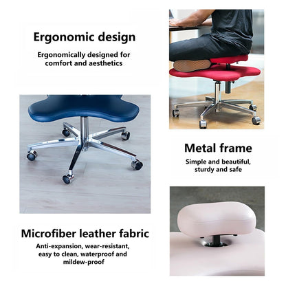 GenSDH Kneeling Chair, Home Office Desk Chair, Ergonomic Posture Chair with Padded Cushion, Cross Legged Office Chair, Meditation Chair for Home and Office,Grey-One Size