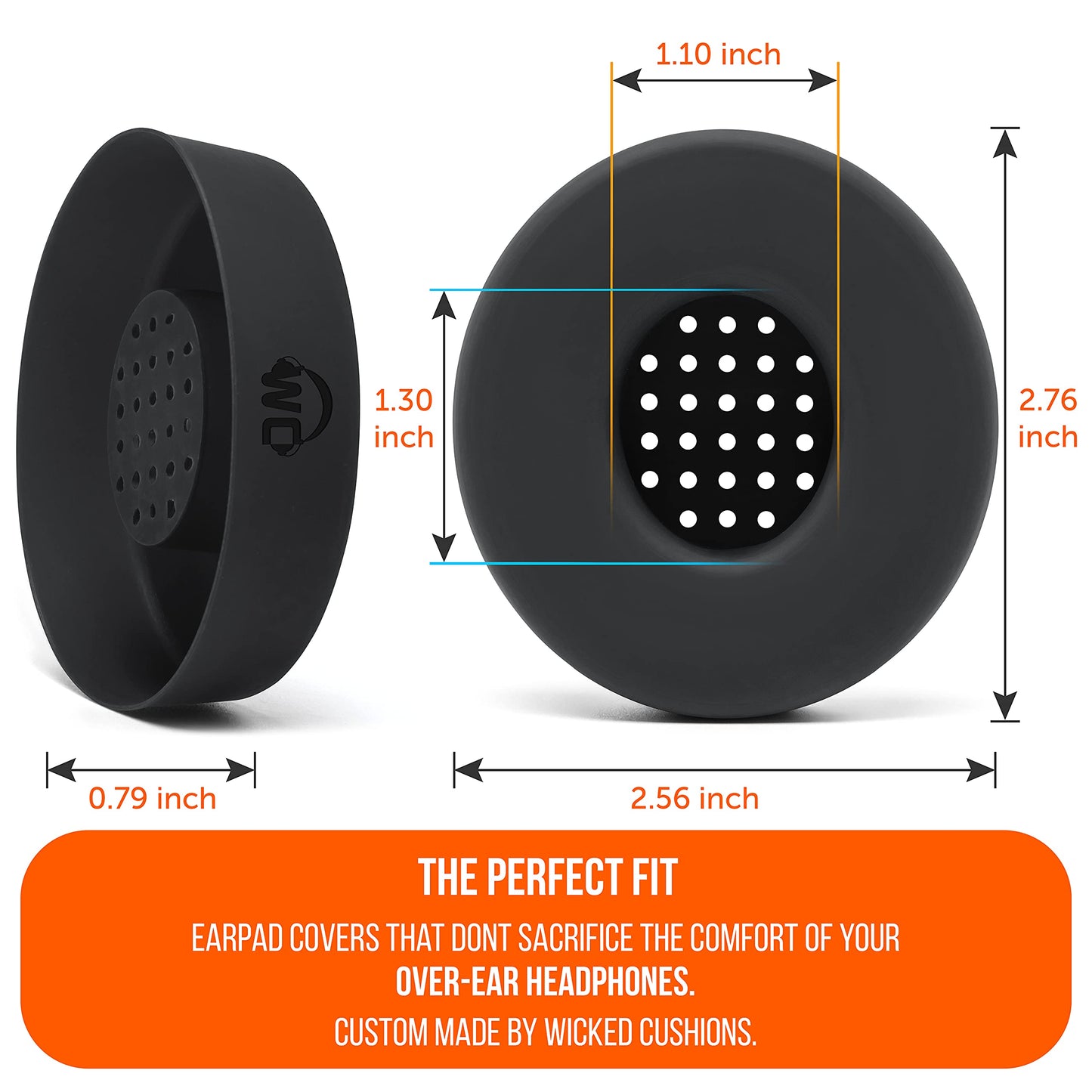 WC SweatZ Solo - Patented Earpad Sweat Covers for Beats Solo 4 & 3, Made by Wicked Cushions | Sweatproof & Machine Washable | Black