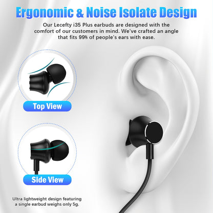 Lecefty Neckband Bluetooth Headphones, 200H Extra Long Playtime Wireless Stereo Neckband Earbuds with Microphone, Waterproof Balanced Armature Drivers in Ear Headset for Sports/Workout (Silver)