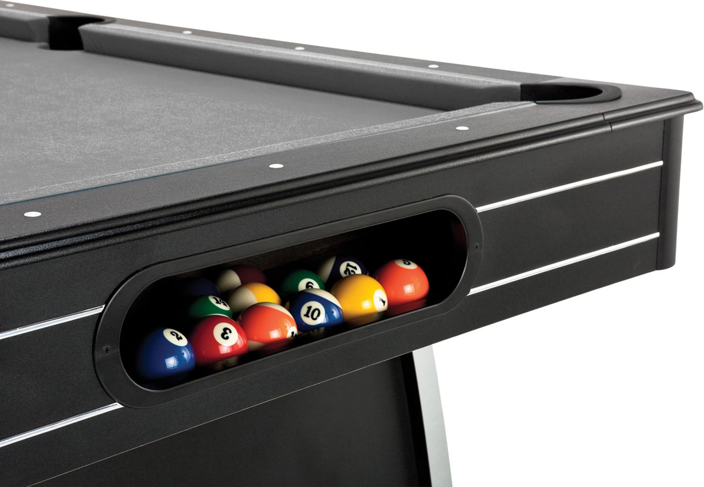 Fat Cat Tucson 7 Foot Pool Table with Automatic Ball Return, Billiard Table with Arcade Style Black Finish, 818 Bumpers, Includes Cues and Balls