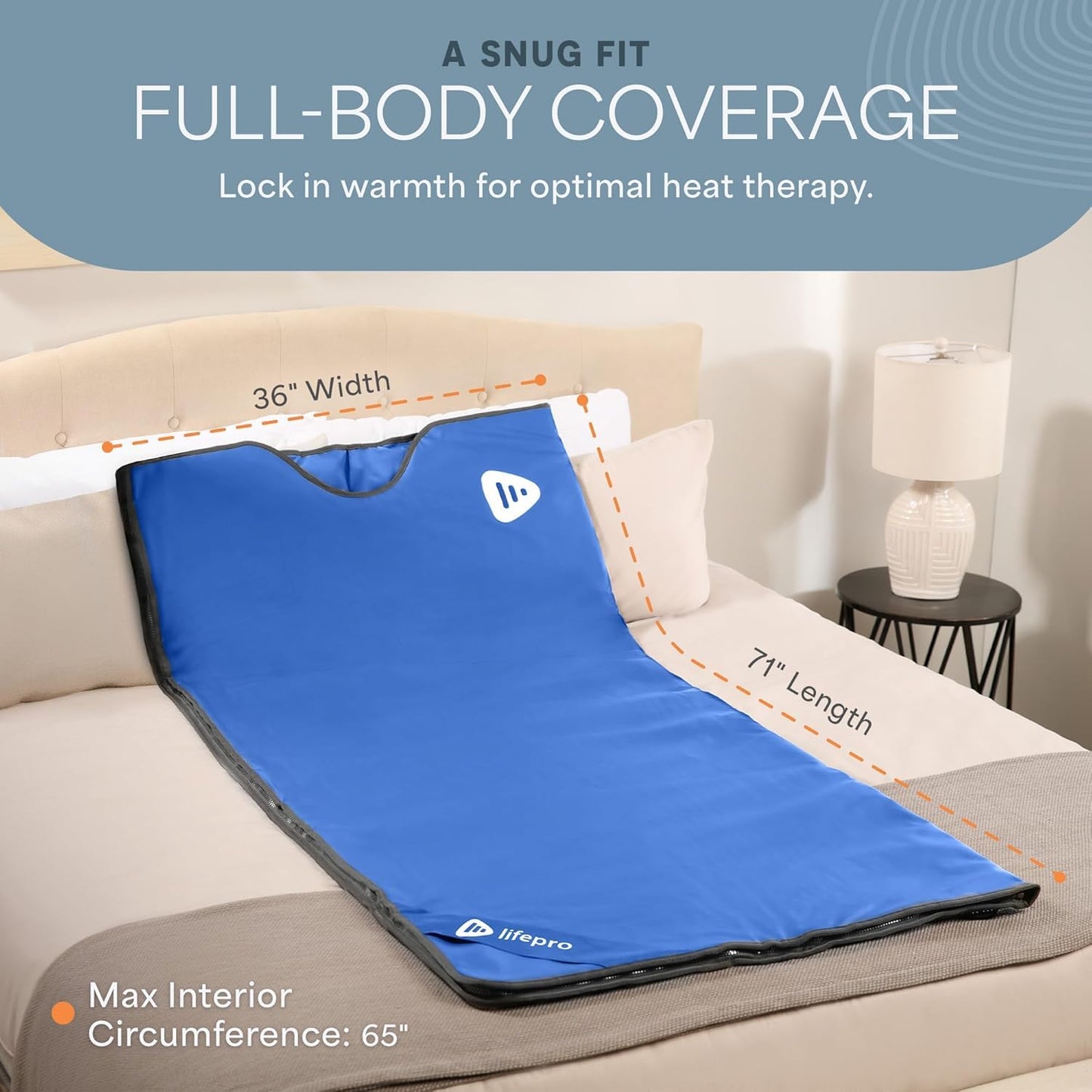 LifePro RejuvaWrap Infrared Sauna Blanket — Portable Sauna Bag with 9 Temp Levels Low EMF Far Infrared Heating — At Home Full Body Rejuvenation & Relaxation