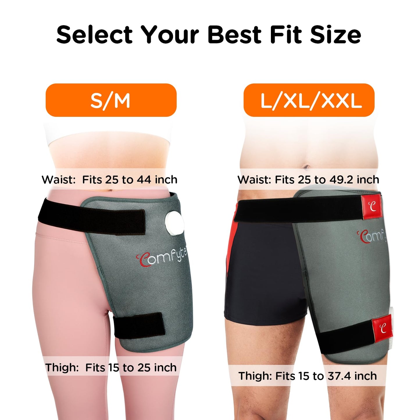 Comfytemp Hip Heating Pad for Hip Sciatica Pain Relief Brace, Birthday Christmas Gift for Mom Women Wife Men Dad, FSA Eligible Lower Back Thigh Buttock Electric HSA Heat Pad Hot Physical Therapy(L/XL)