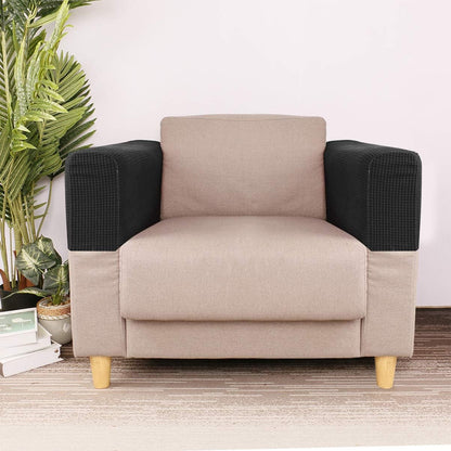 BESPORTBLE Chair Arm Protectors, Sofa Armrest Cover, Stretch Armchair Slipcover Protector, 2pcs (Black)