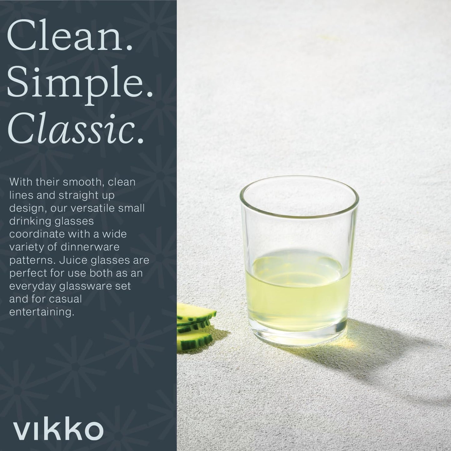 Vikko Set of 6 Small Orange Fruit Juice Glasses, 5 oz Durable Tumblers, Dishwasher Safe