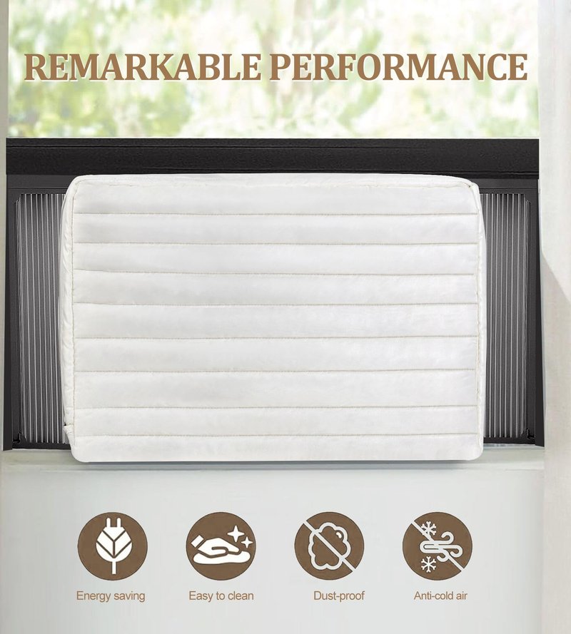 WNATN air Conditioner Cover Indoor,22x16x4.5Inches (L x H x D) air Conditioner Covers for Inside,ac Covers for Inside Double Insulation with Elastic Drawstring(White)