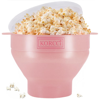 The Original Korcci Microwaveable Silicone Popcorn Popper, Microwave Popcorn Popper, Collapsible Microwave Popcorn Maker Bowl, No Oil Required, Use In Microwave, Dishwasher Safe (Blue)