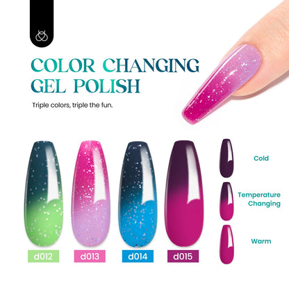 Beetles Cat Eye Gel Polish Set - 24Pcs 20 Colors Glitter Dark Color Changing Gel Nail Polish Kit with Base Gel Glossy Matte Top Coat Soak off UV DIY Nail Art Salon Ombre Black Nails Gift