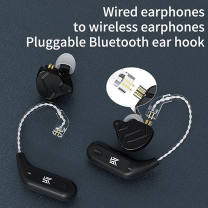 CCA KZ AZ09 IEM Bluetooth Adapter, Bluetooth 5.4 Module, Wireless Waterproof Ear Hook Extra, Long Battery Life Cable for KZ ZS10 PRO/X/2, ZSN Pro/X, AS16 PRO, Zax,ZAR, CRA/C12(C pin)