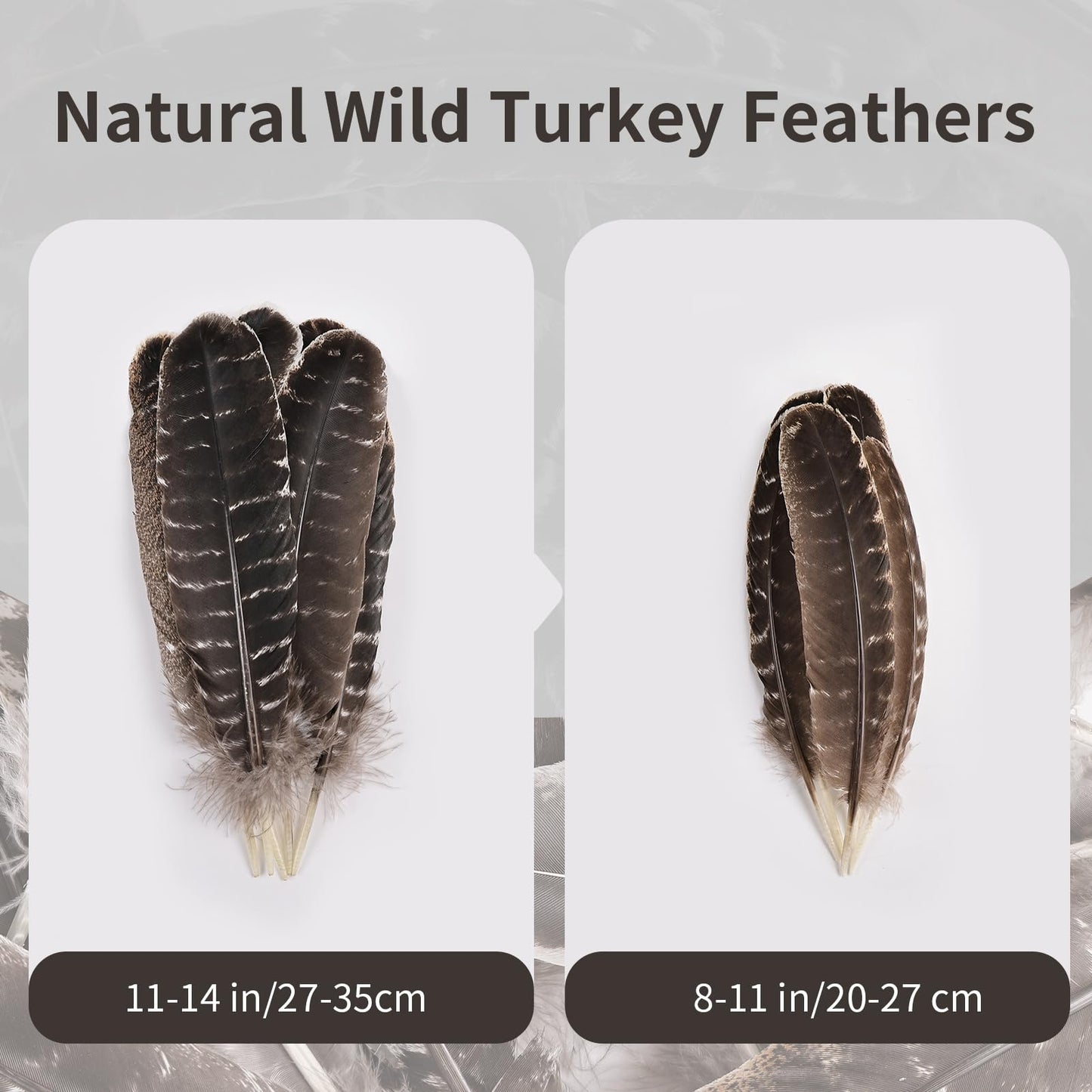 Natural Turkey Feathers, 30pcs 11-14 inch (27-35cm) Bulk Feathers for DIY Jewelry Hat Wedding Home Party Dream Catcher Supplies