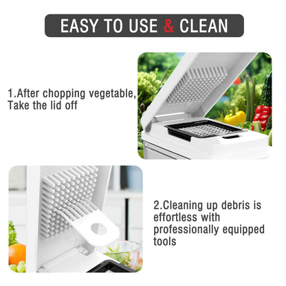Vegetable Chopper: 10 in 1 Food Chopper - Onion Vegetable Slicer Cutter Dicer, Veggie Cutter with Container, 7 Blades, Kitchen Gadgets for Carrot Salad Garlic Potato Slicer
