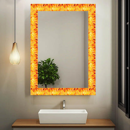 IVN Wallpaper Border Peel and Stick Wall Yellow Mosaic Decorative Wall Trim Self Adhesive Border for Walls Mirror Frame Accent Strip for Bedroom Kitchen LivingRoom 4x196 Inch