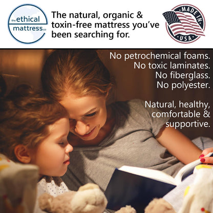 Ethical Mattress CO 6" Kid’s Mattress, Toxin-Free, Made in the USA with Organic Cotton, Wool, Latex & Pocketed Coils (Bed-in-a-Box); Perfect for bunk beds, trundles & Platform beds - Twin Size