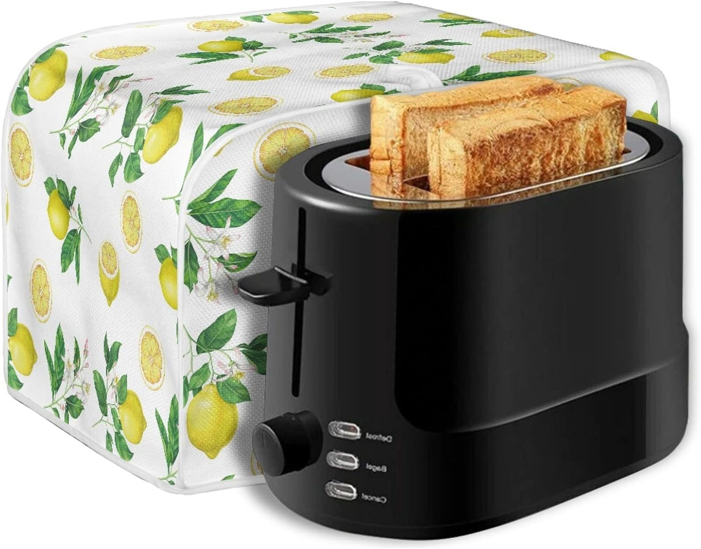 Toaster Cover 4 Slice, Lemon Theme Small Appliance Toaster Oven Cover for Kitchen, Dust Protection