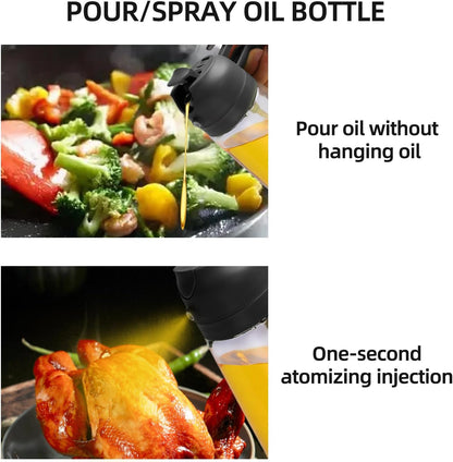 16oz/470ml 2 1 Aovdy Glass Olive Oil Sprayer for Cooking - in Olive Oil Dispenser Bottle Spray and Pour for Kitchen