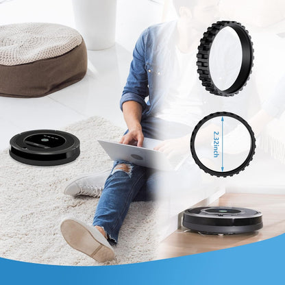 Tires Replacement for iRobot Roomba Wheel Series 500, 600, 700, 800, 900, e5, e6, i7, 2 Packs for All Models