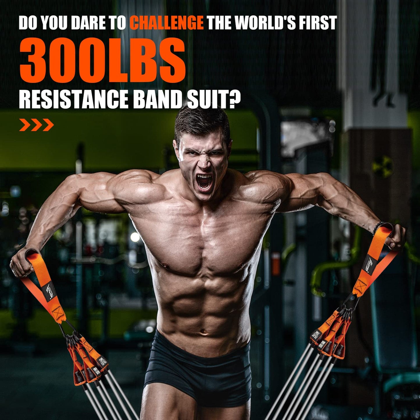 HPYGN Heavy Resistance Bands, 300LBS Exercise Bands for Working Out, Fitness Bands with Handles, Workout Bands for Men, Weight Bands Set for Muscle Training, Strength, Slim, Yoga, Home Gym Equipment