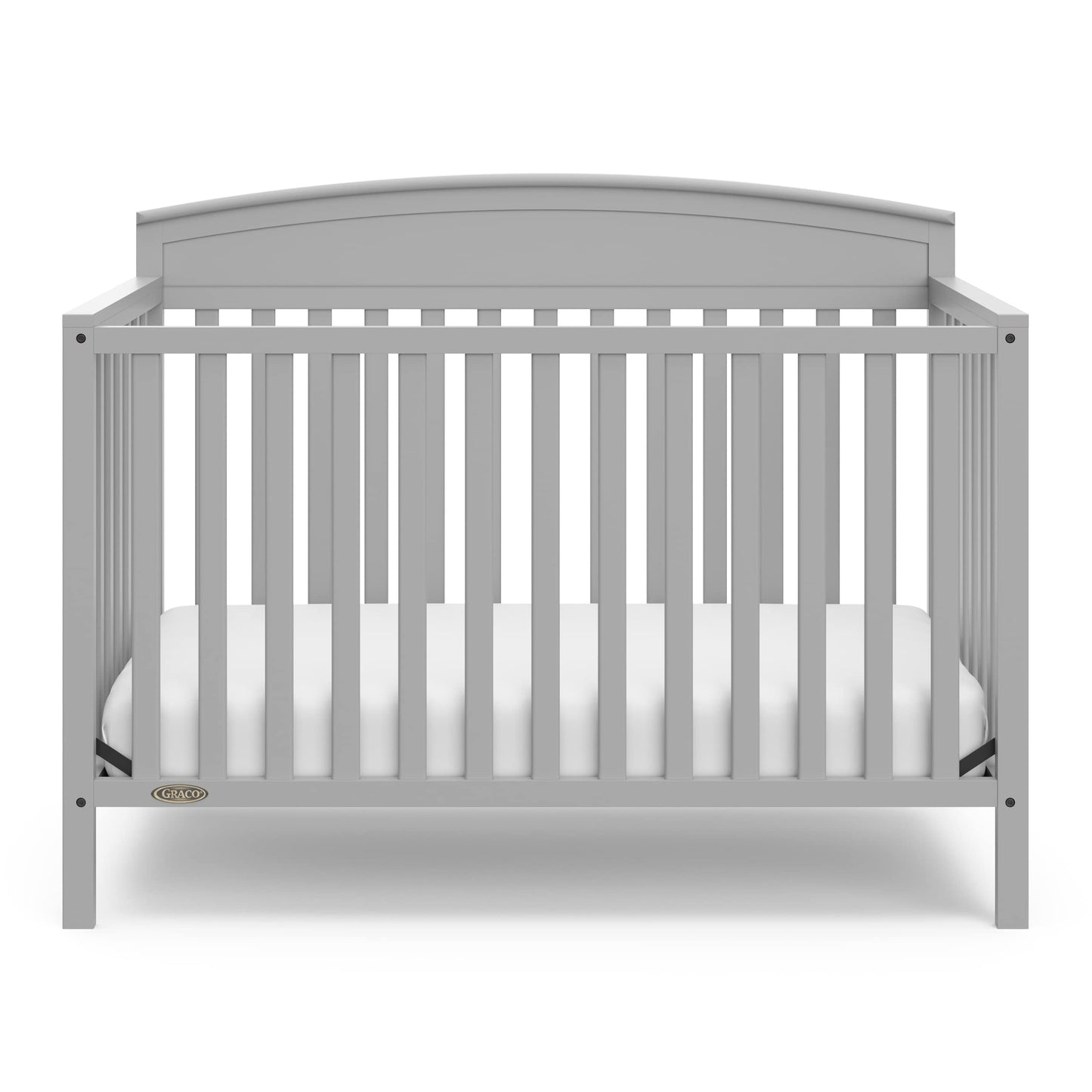Graco Benton 5 in 1 Convertible Crib (GREENGUARD Gold Certified) with Premium Foam Crib and Toddler Mattress Included - Pebble Gray, Converts from Baby Crib to Toddler Bed, Daybed and Full-Size Bed