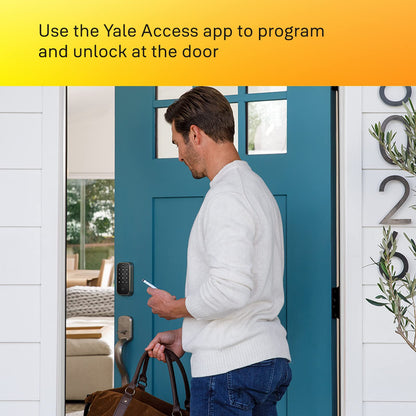 Yale Security Assure Lock 2 Deadbolt, Black Suede Keyed Smart Entry Door Lock with Wi-Fi Connected Keypad for Code Entry and Remote Access, YRD410-WF1-BSP