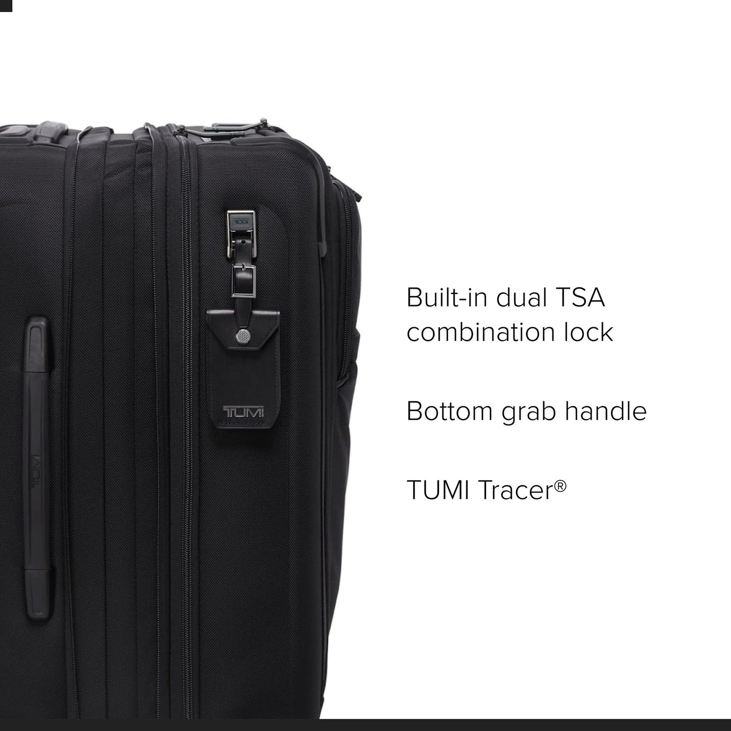 TUMI - Alpha Large Dual Access Expandable 4-Wheeled Carry-On Luggage - Zipper Expansion - Durable and Lightweight Travel Suitcase - TSA Lock Tracer - Black