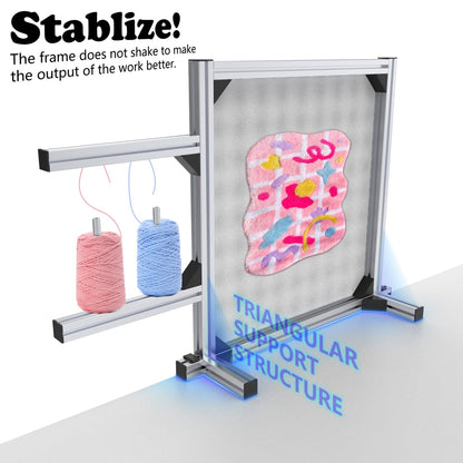 Rug Tufting Frame Tufting Kit 27.5'' Newest Aluminum Metal Tufting Frame for Rug Making Primary Tufting Cloth Stand Tufting Fabric Rug Tufting Kit Rug Frame for Tufting Supplies Carpet Tufting Gun Kit