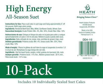 Heath Outdoor Products Suet Cake - All Season High Energy (Pack of 20)